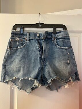 Women’s Distressed Mom Short High-Rise Denim Shorts - Curve Love